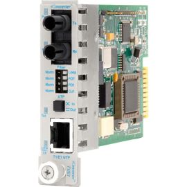 iConverter T1/E1 Fiber Media Converter RJ48 ST Single-Mode 30km Module