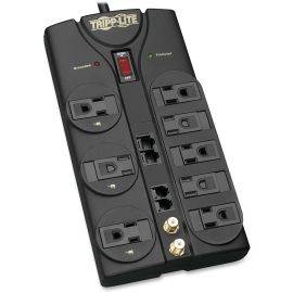 Tripp Lite Surge Protector Power Strip 120V 8 Outlet RJ11 RJ45 Coax 10' Crd 3240 Joule