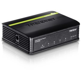 TRENDnet 5-Port Unmanaged 10/100 Mbps GREENnet Ethernet Desktop Plastic Housing Switch; 5 x 10/100 Mbps Ports; 1Gbps Switching Capacity; TE100-S5