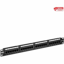 TRENDnet 24-Port Cat5-5e RJ-45 UTP Unshielded Patch Panel, Wallmount or Rackmount, 100Mhz, Color-Coded Labeling, Cat5,Cat5e,Cat4,Cat3 Compatible, 1U Rackmount, Black, TC-P24C5E