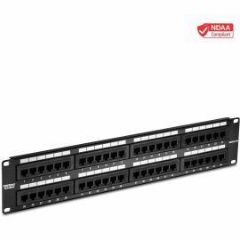 TRENDnet 48-Port Cat5-5e RJ-45 UTP Unshielded Patch Panel, Wallmount Or Rackmount, 100Mhz, Cat5e Krone Connectors, Color-Coded Labeling, Cat3,Cat5e,Cat4,Cat3 Compatible, 2U Rackmount, Black, TC-P48C5E