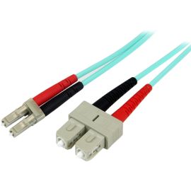 2m Fiber Optic Cable - 10 Gb Aqua - Multimode Duplex 50/125 - LSZH - LC/SC - OM3 - LC to SC Fiber Patch Cable