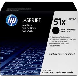 Q7551X BLACK DUAL PACK PRINT CRTG FOR LASERJET PRINTERS