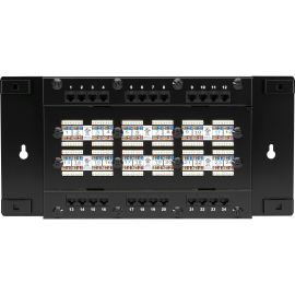 Black Box CAT6 Wallmount Patch Panel with Cover, 24-Port