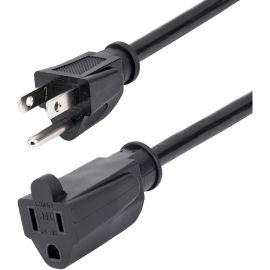 StarTech.com 20ft (6m) Power Extension Cord, NEMA5-15R to NEMA5-15P Black Extension Cord, 13A 125V, 16AWG, Computer Power Extension Cable