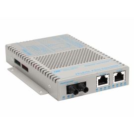 OmniConverter SL 10/100 PoE Ethernet Fiber Media Converter Switch RJ45 ST Single-Mode 30km Wide Temp