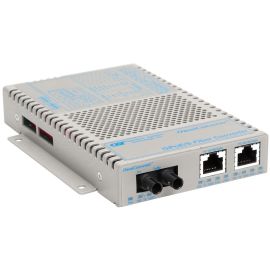 OmniConverter 10/100/1000 PoE Gigabit Ethernet Fiber Media Converter Switch RJ45 ST Multimode 550m Wide Temp