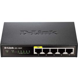 D-Link DES-1005P 5-Port 10/100 Unmanaged Metal Desktop Switch with 1 PoE Port