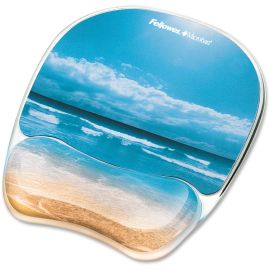 Fellowes Photo Gel Mouse Pad Wrist Rest with Microban