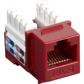 Black Box CAT6 Keystone Jack - Unshielded, RJ45, Red