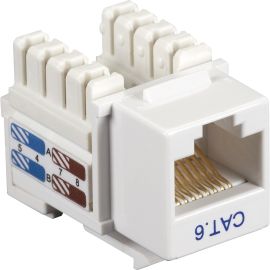 Black Box CAT6 Keystone Jack - Unshielded, RJ45, White, 10-Pack