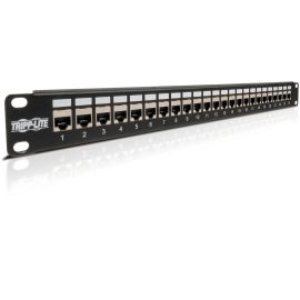 Tripp Lite 24-Port Shielded Cat6 Patch Panel Feed Through Rackmount RJ45 1URM TAA