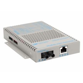 OmniConverter SL 10/100 PoE Ethernet Fiber Media Converter Switch RJ45 ST Single-Mode 30km Wide Temp