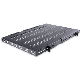 StarTech.com 1U Adjustable Mounting Depth Vented Rack Mount Shelf - Heavy Duty Fixed Rack Shelf - 250lbs / 113kg