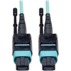 Tripp Lite 3M Fiber Optic MTP / MPO Patch Cable 12 Fiber 40GbE Aqua OM3 Plenum 10ft 10' 3 Meter