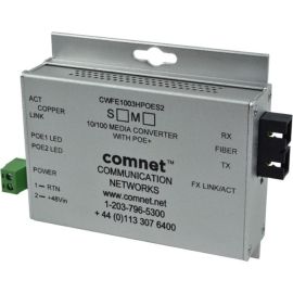 ComNet Commercial Grade 100Mbps Media Converter with 48V POE, Mini, 