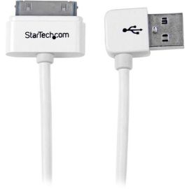 StarTech.com 1m (3 ft) Apple 30-pin Dock Connector to Left Angle USB Cable for iPhone / iPod / iPad with Stepped Connector