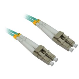 4XEM 3M AQUA Multimode LC To LC 50/125 Duplex Fiber Optic Patch Cable