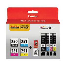 Canon Standard Yield Inkjet Ink Cartridge - Combo Pack - Pigment Black, Magenta, Yellow, Cyan - 4 / Pack