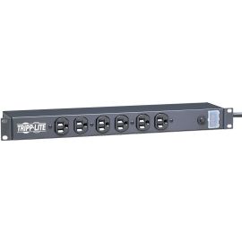 Tripp Lite Power Strip 6-Outlet Front Face Rackmount Metal 120V 5-15R 1URM