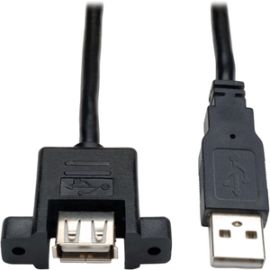 Tripp Lite 6 Inch Panel Mount USB 2.0 Extension Cable USB A to Panel Mount A Male/Female