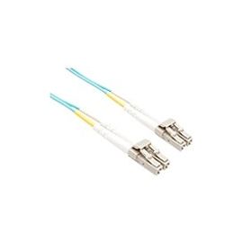 0.5 METER LC-LC OM3 10GIG FIBER OPTIC CABLE, AQUA, OFNR, 50/125 FIBER, MULTIMODE