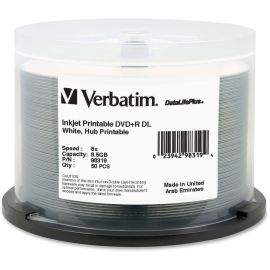 Verbatim DataLifePlus DVD Recordable Media - DVD+R DL - 8x - 8.50 GB - 50 Pack Spindle