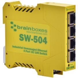 Brainboxes Industrial Ethernet 4 Port Switch DIN Rail Mountable