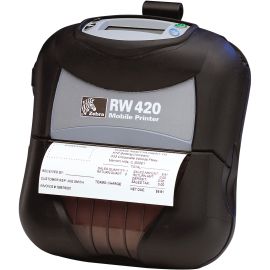 Zebra RW 420 Direct Thermal Printer - Monochrome - Portable - Label Print - USB - Serial - Battery Included