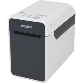 Brother TD-2130N Desktop Direct Thermal Printer - Monochrome - Label/Receipt Print - Ethernet - USB - Serial - Bluetooth - White, Gray