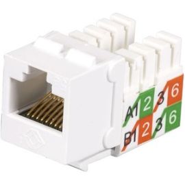 Black Box GigaBase2 CAT5e Jack, Universal Wiring, White, 25-Pack