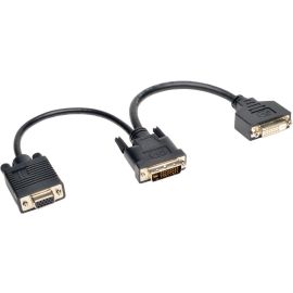 Tripp Lite 6in DVI Digital Y Splitter Cable DVI-I M to DVI-D F and HD15 F 6