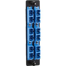 Black Box High-Density Adapter Panel, Ceramic Sleeves, (6) SC Duplex Pairs, Blue