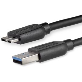 StarTech.com 2m (6ft) Slim SuperSpeed USB 3.0 A to Micro B Cable - M/M