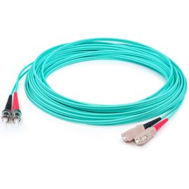 AddOn 25m SC (Male) to ST (Male) Aqua OM4 Duplex Fiber OFNR (Riser-Rated) Patch Cable