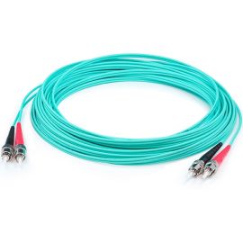 AddOn 25m ST (Male) to ST (Male) Aqua OM4 Duplex Fiber OFNR (Riser-Rated) Patch Cable