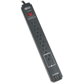 Tripp Lite Surge Protector Power Strip 120V USB 6 Outlet 6' Cord 990 Joule TAA