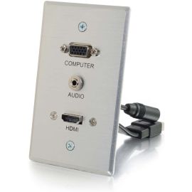 C2G HDMI & VGA 3.5mm Pass Through Wall Plate - Single Gang