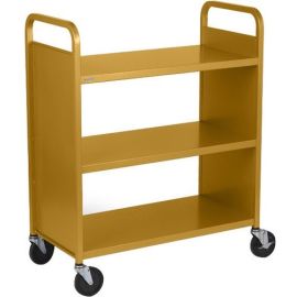 BKTRK DOUBLE-SIDE 3 FLAT SHELVE 5IN CASTERS ANTHRACITE PAINT