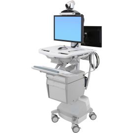 Ergotron StyleView Telepresence Cart, Back-to-Back Monitors, Powered