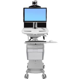 Ergotron StyleView Telemedicine Cart, Back-to-Back Monitor, Powered