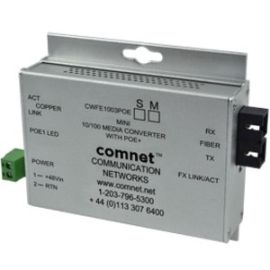 ComNet Commercial Grade 100Mbps Media Converter with 48V POE, Mini, 