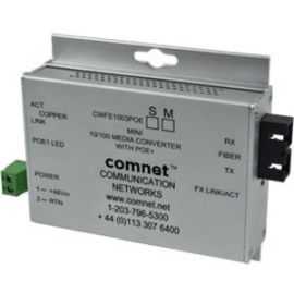 ComNet Commercial Grade 100Mbps Media Converter with 48V POE, Mini, 