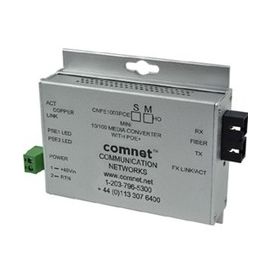 ComNet Industrially Hardened 100Mbps Media Converter with 48V POE, Mini, 