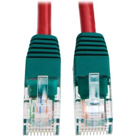 Tripp Lite 10ft Cat5e Cat5 Molded Snagless Crossover Patch Cable RJ45 Red 10'