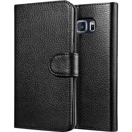 GALAXY S5 LEATHER WALLET CASE - BLACK