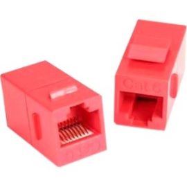 CAT6 RJ45 KEYSTONE IN-LINE COUPLER, RED