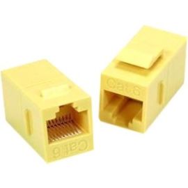 CAT6 RJ45 KEYSTONE IN-LINE COUPLER, YLW