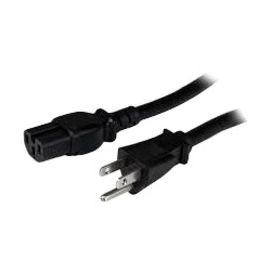 POWER CORD 5-15P TO C15 15AMP BLACK 6FT