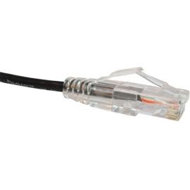 CLEARFIT SLIM CAT6 28AWG PATCH CABLE, SNAGLESS, BLACK, 1 FOOT, HIGH DENSITY CAT6